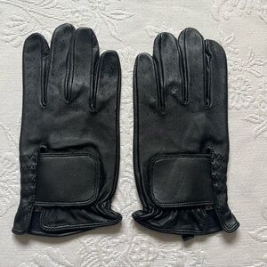 Vintage NEW Jacob Ash Co Black Genuine Leather Unlined Men’s Driving Gloves S